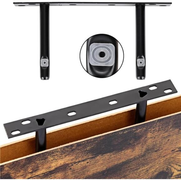 15.8in Floating Shelves, Rustic Wood Finish Wall Shelves Set of 4 - Picture 4 of 8